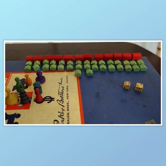 Monopoly 1937 Vintage Board Game Blue Box Parker Brothers Wood Pieces Complete W - Picture 4 of 9